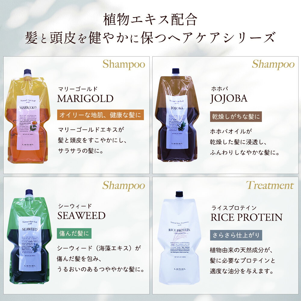 ルベル ナチュラルヘア ソープ ＆ トリートメント 2本セット 1600mL+1600mL [ 美容室専売 詰め替え 大容量 ノンシリコン パサつき くせ毛 まとまる ヘアケア 業務用 美容師 サロン専売品 Lebel ] ev_pt netsbee-10003805 プロ用ヘア&コスメShopネッツビー サンプル画像2