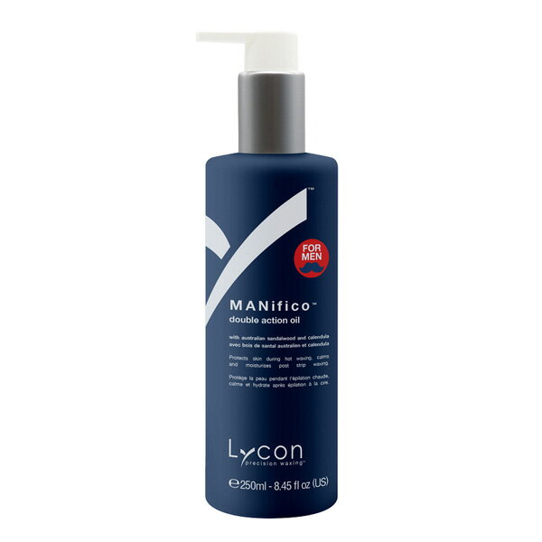 メンズ 脱毛 プレオイル ライコン Lycon MANifico マニフィコ ダブルアクションオイル 250mL ブラジリアン ワックス Wax ハードワックス プレケア アフターケア 男性用