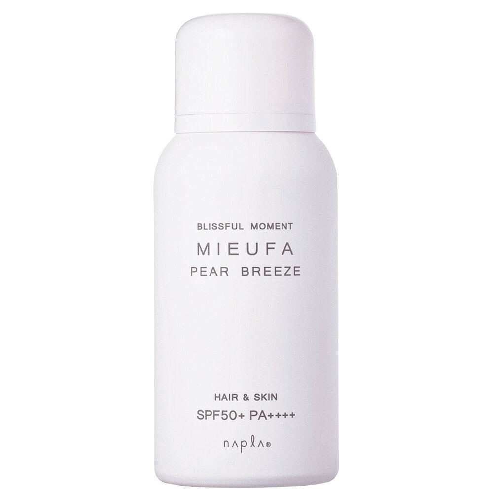 [ 髪の日焼け止め UVカットスプレー ] ナプラ ミーファ フレグランスUVスプレー （ペアブリーズ） 80g SPF50+ PA++++ サン カット スプレー 日焼け 止め おすすめ 紫外線 プロテクト UV カット スプレー 人気