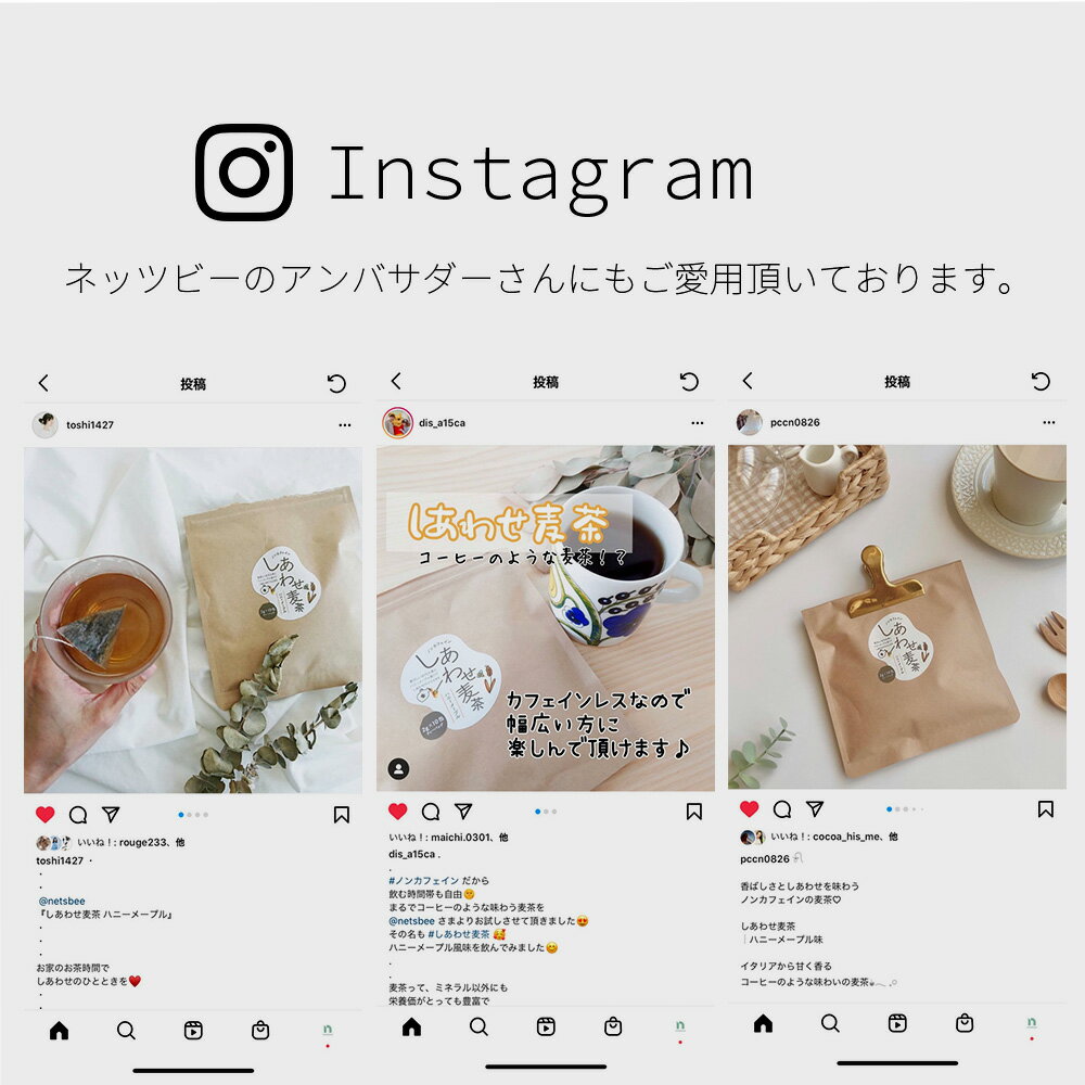 [ ノンカフェイン 大麦 orzo メール便対応 送料無料 ] しあわせ麦茶 ハニーメープル・いちごキャラメル 20g（2g×10包）オルゾ 大麦コーヒー ノンカフェイン ティーバッグ 快眠 美肌 フレーバードティー コーヒーみたいな麦茶 健康茶 オーガニック アイスティー ラテ