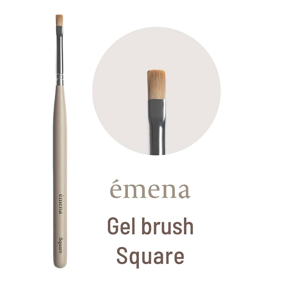 商品情報 商品名 PREGEL プリジェル エメナ emena ジェルブラシ Square スクエア 仕様 サイズ：全長 155mm、毛丈 7mm、毛幅 4mm、厚み 1mm 商品説明 程よいコシとしなやかさ 大好評のemenaジェルブラシからクリア、カラーにもお使いいただけるスクエアブラシが新登場。 コシがあるので、かためのジェルとも相性◎ アートにもおすすめです。 関連商品 ・エメナ 販売元 株式会社プリアンファ 区分 化粧品、コスメ ＞ ネイル ＞ ブラシ 広告文責 ビューティシモ株式会社 プロ用ヘア＆コスメShopNetsbee
