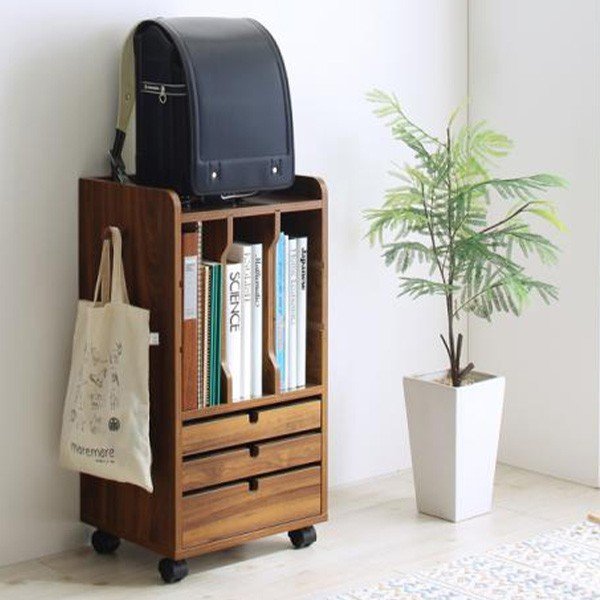 【20日はエントリーでP9倍】ランドセルラック おしゃれ 北欧 ヴィンテージ リビングワゴン キャスター付きラック デスクサイド ワゴン
