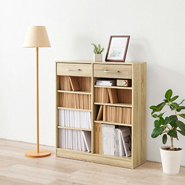 【15日限定！777円クーポン配布中】 本棚 大容量 スリム 薄型 オープンラック 4段 幅90 白 ブックシェ..