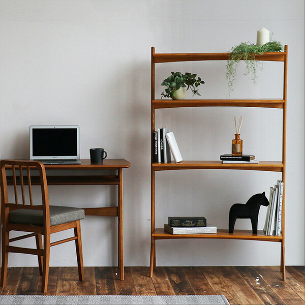 シェルフ棚 木製 シェルフラック スリム オープンシェルフ 4段 北欧 おしゃれ ディスプレイラック オー..