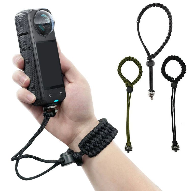 Insta360 X5 X4 リスト ストラップ ハンド紐 三脚ねじ穴利用 UNC1/4インチ利用 ポリエステル リスト紐 ..
