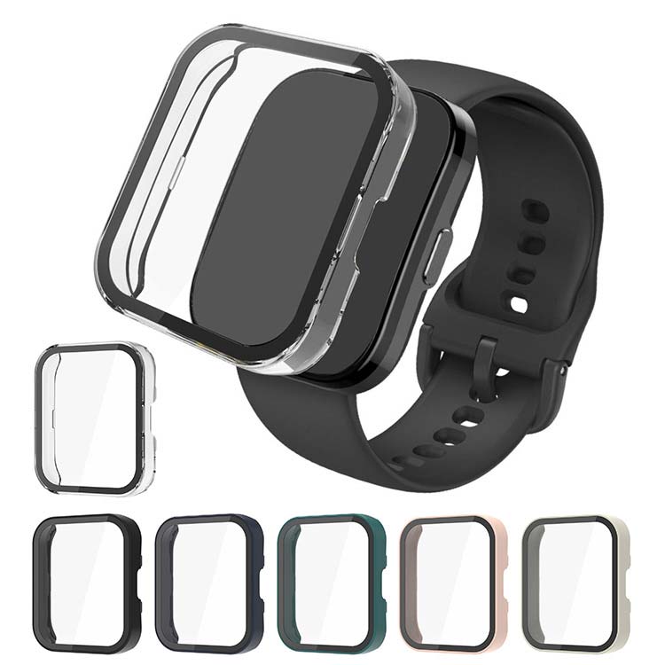 Amazfit Bip 5 ケース カバー 強化ガラス(ガラスフィルム)付き 全面保護 液晶保護ケース アマズフィット Bip 5 単色/クリア フィルム