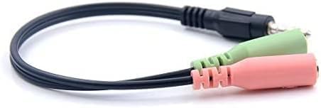 ＼SALE50%オフ／ヘッドホン+マイク用変換アダプタケーブル ヘッドセット Deear 変換ケーブル オーディオ変換ケーブル Y分岐ジャックコネクタケーブル 3極メスx2-4極オス ゲーミングヘッドセット 3.5mm