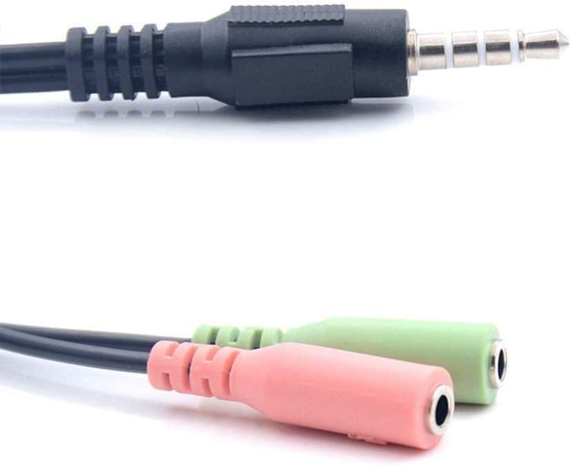 ＼SALE50%オフ／ヘッドホン+マイク用変換アダプタケーブル ヘッドセット Deear 変換ケーブル オーディオ変換ケーブル Y分岐ジャックコネクタケーブル 3極メスx2-4極オス ゲーミングヘッドセット 3.5mm