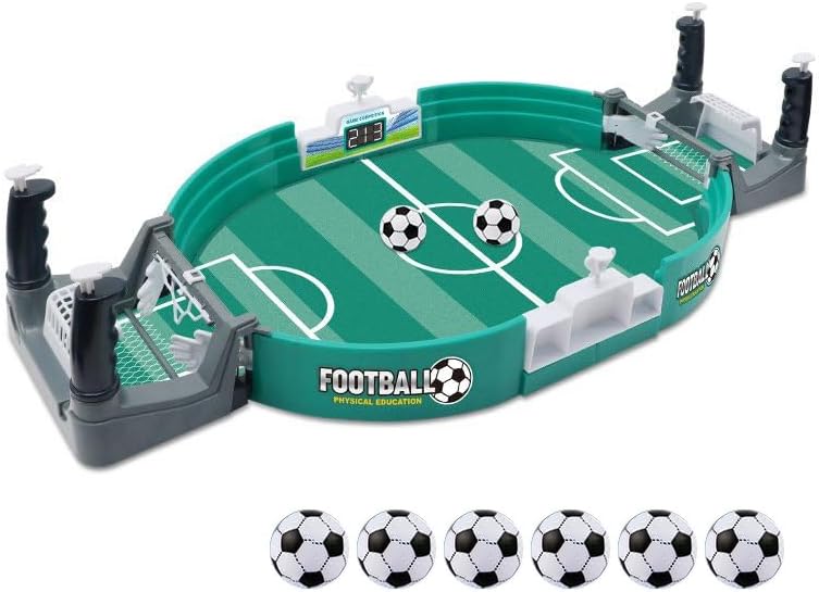 卓上フットボールゲーム: このテーブルは、卓上でサッカーゲームを楽しむためにデザインされています。小さなサッカーボールを使って、手軽にサッカーの対戦を楽しむことができます。 サッカー競争スポーツ: サッカー競争を模したデザインで、テーブル上で友達や家族と対戦できます。手元のコントロールでボールを操作してゴールを狙います。 卓上スリングショットゲーム: スリングショットのようなメカニズムを使用しているため、ボールをスライドさせ、相手のゴールにシュートする楽しさがあります。 家族ゲーム: 家族や友達と一緒に楽しむことができる家庭向けのゲームです。卓上に設置できるため、場所を取らずに気軽にプレイできます。 子供向け: 子供たちが手軽に楽しめるサッカーゲームです。手先の協調性や戦術的思考を養うのに適しています。