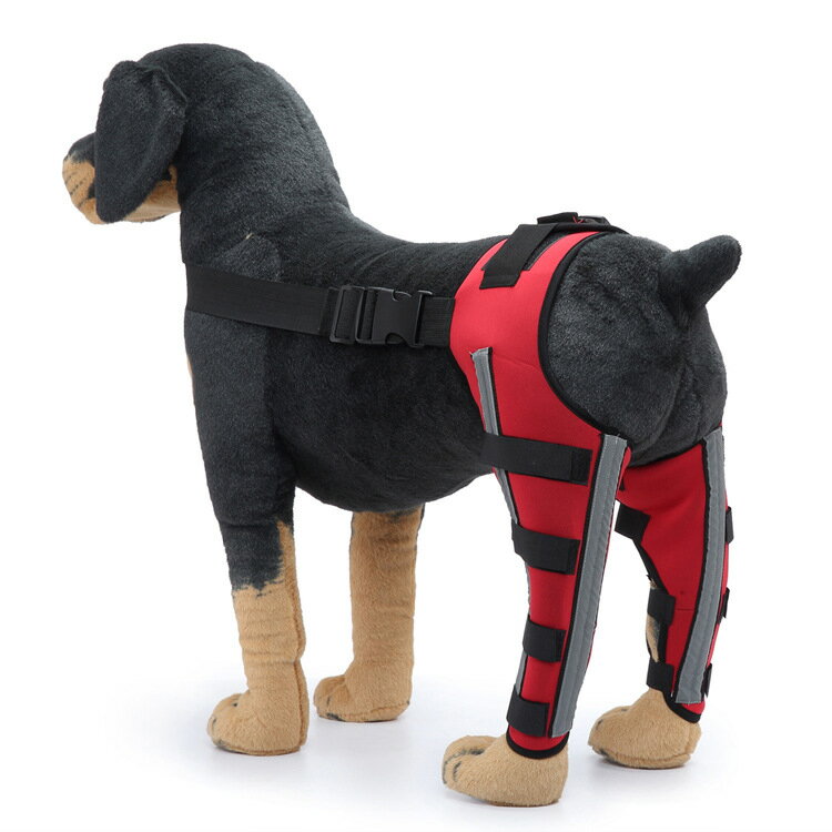 犬の膝のブレース ドッグバックレッグブレース 回復 サポート 通気性 調整可能 障害ジョイントラップ回復プロテクター 犬のアクセサリー 2309