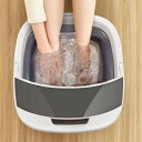 フットバス 足湯器 足つぼ 折りたたみ 保温フットバス 足湯 足つぼバブルジェット付 保温フットバス器 頭寒足熱対応 アロマセラピー 保温機能 マッサージ(2)