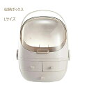 【送料無料・Lサイズ】小さいメ収納ボックス 軽量 ケース アクリル 仕切れ 化粧品収納ボックス メイクボックス 宇宙船型 防塵 スタンド3段 持ち運び 引き出し付 小物/化粧品入れ メ収納 アクリルケース ホワイト ピンク