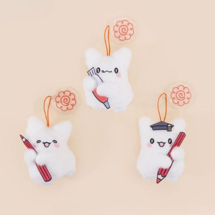 はなまるおばけ　はなまるチャーム付きマスコット（全3種）（A：にっこり B：お料理 C：お勉強 ）約11cm