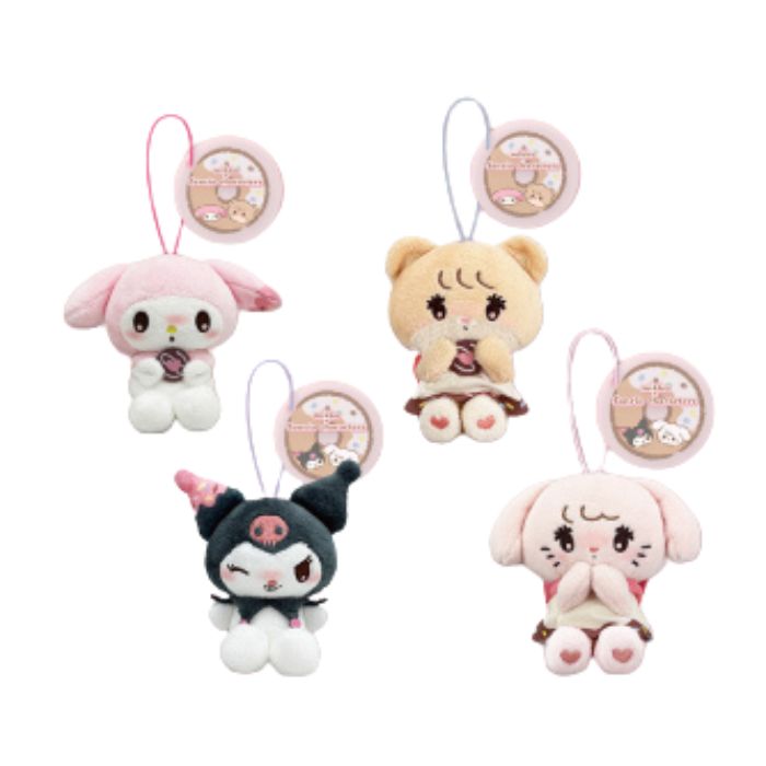 mikko×Sanrio characters ドーナツデザインマスコット(2) 全4種セット(マイメロディ,ラテ,クロミ,キャミー) 約8cmのサムネイル