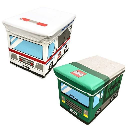 トミカフタ付収納ボックスチェア おもちゃ箱おかたずけボックスBOXグッズ収納おもしろ雑貨インテリア車BOX収納BOX衣類おもち