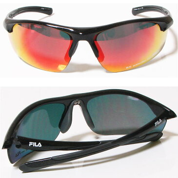 FILA フィラ スポーツサングラス　ユニセックス　メタリックブラック SF4004J-COL10 UV protection lens ゴルフその他スポーツレジャーなどに！【あす楽対応】