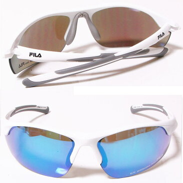 FILA フィラ スポーツサングラス　ユニセックス　シャイニーホワイト SF4004J-COL80 UV protection lens ゴルフその他スポーツレジャーなどに！【あす楽対応】