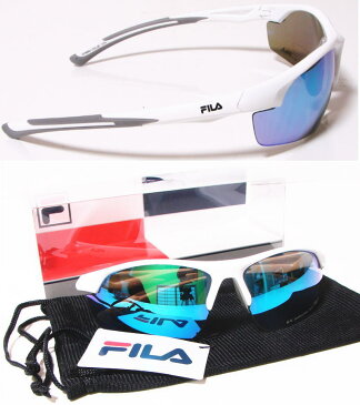 FILA フィラ スポーツサングラス　ユニセックス　シャイニーホワイト SF4004J-COL80 UV protection lens ゴルフその他スポーツレジャーなどに！【あす楽対応】