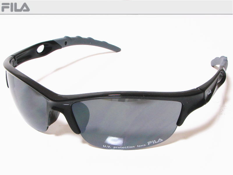 FILA フィラ スポーツサングラス　ユニセックス　メタリックブラックSF8826J-976 UV protection lens ゴルフその他スポーツレジャーなどに！【あす楽対応】