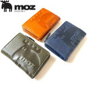 moz（モズ）エルク ELK シボ牛革レザーショートウォレット エルク（ヘラジカ）の可愛い型押し二つ折り財布 86120 【あす楽対応】