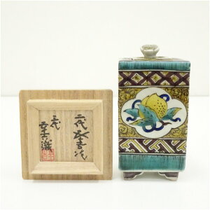 【中古】【セール20%オフ】【香道】九谷焼 二代 浅蔵五十吉造 宝画角香炉(三代浅蔵五十吉識箱)(共箱)香道具 お香 おしゃれ かわいい インテリア アンティーク お茶 茶道 骨董 お線香 焼香 床の間