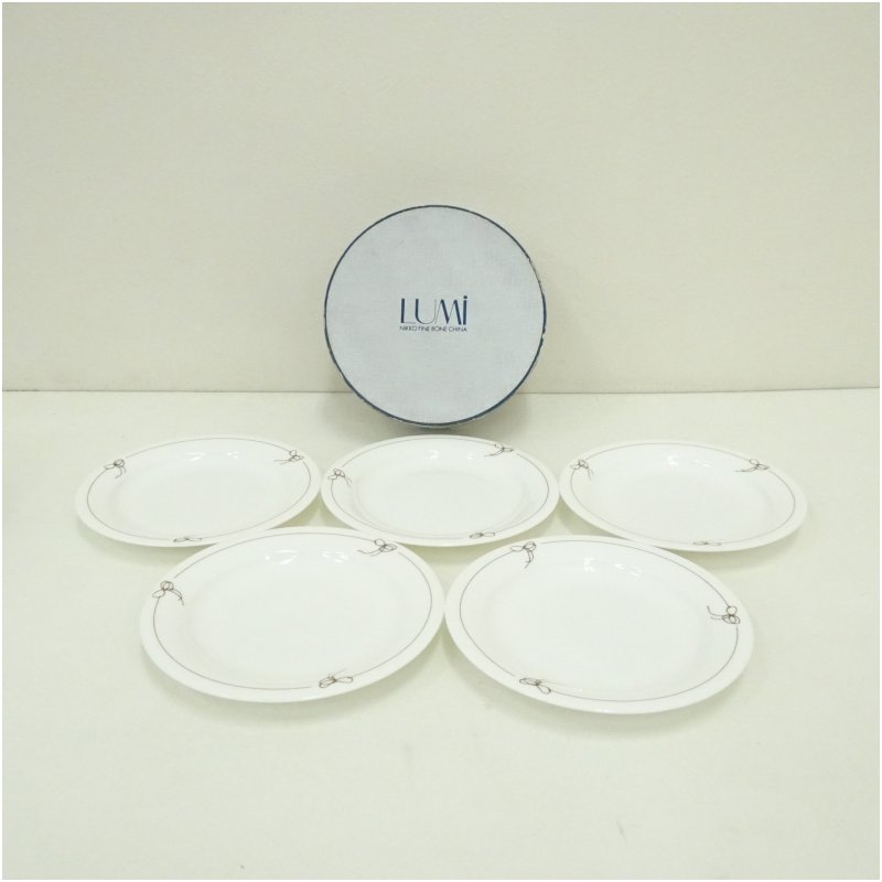 【中古】【陶芸・陶器】ARABIA × NIKKO　アラビア　ニッコー　プレート5客（箱付）（17.1cm）食器 おしゃれ かわいい 皿 料理 アンティーク インテリア カフェ 食卓 雑貨 和風 洋風 来客