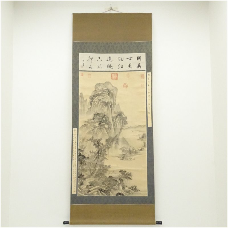 【中古】【書画】中国　作家物　水墨山水　肉筆紙本掛軸 掛け軸 床の間 書 おしゃれ 絵画 表具 芸術 茶道 年中掛け インテリア 茶掛 掛物 和室