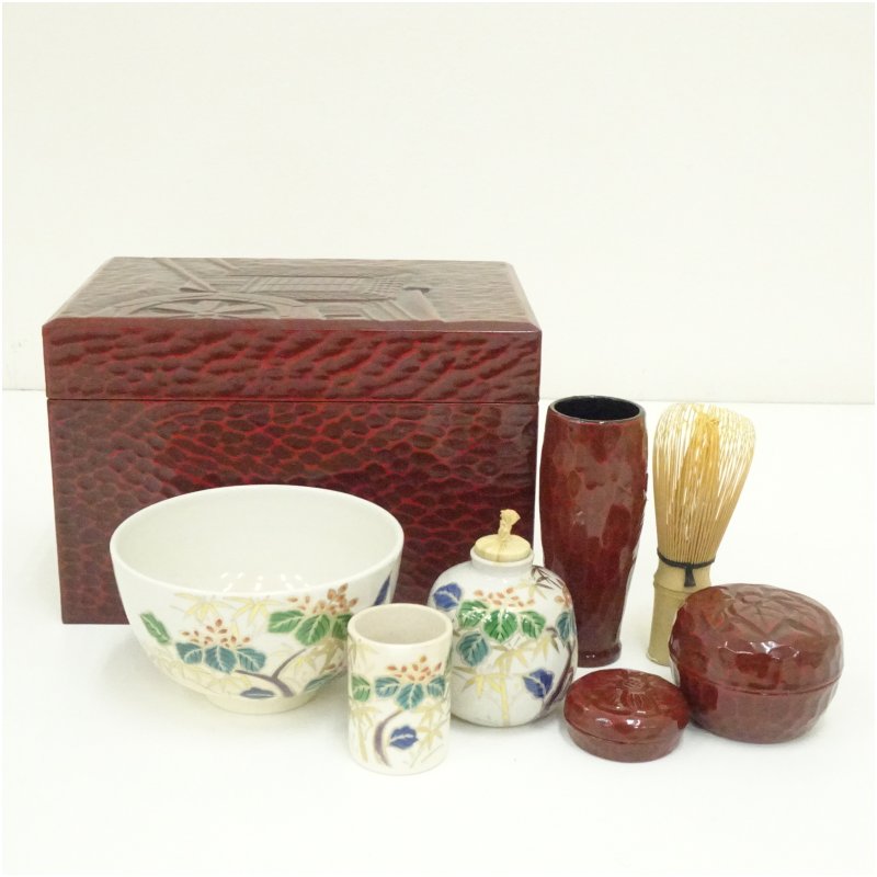 【瑞】渓泉作　鎌倉彫　中棗　茶道具