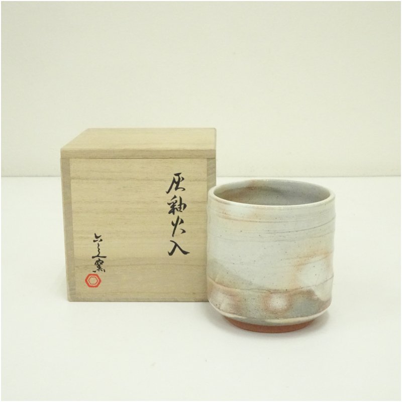 【中古】【茶道具】京焼　六兵衛窯造　灰釉火入（共箱） 茶道 茶道具 おしゃれ 火入れ 煙草盆 莨盆 た..
