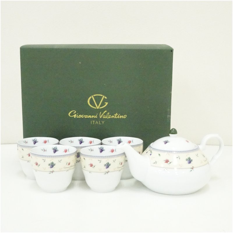 乐天商城 - 【中古】【陶芸・陶器】Giovanni Valentino　ジョバンニ・バレンチノ　小花散らしティーセット（箱付） 食器 おしゃれ かわいい アンティーク レトロ インテリア 雑貨 カトラリー 食卓 来客 twot