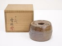 【中古】【タイムセール60%オフ】【茶道具】出雲楽山焼 十一代長岡住右衛門(空権)造 太鼓蓋置【送料無料】蓋置き 茶道 道具 茶道具 おしゃれ ふたおき 茶器 ...