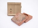 【中古】【香道】宮永東山造 赤楽羊香合【送料無料】茶道具 茶道 香道 香道具 おしゃれ かわいい アンティーク インテリア 骨董 茶器 お香入れ 楽焼