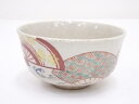 【中古】【ゴールデンウィークセール10%オフ】【茶道具】京焼 色絵扇面茶碗【送料無料】茶道 抹茶 おしゃれ 抹茶茶碗 抹茶碗 和食器 レトロ 茶器 骨董 茶わん...