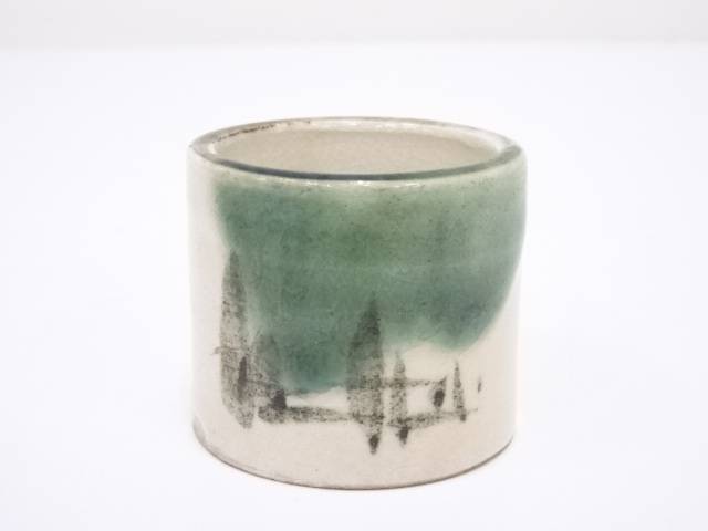 【中古】【茶道具】織部釉蓋置【送料無料】蓋置き 茶道 道具 茶道具 おしゃれ ふたおき 茶器 抹茶 骨董 お茶 台 茶会 茶席 茶事 茶の湯