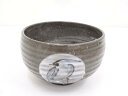 【中古】【茶道具】作家物 京焼 花鳥丸文茶碗【送料無料】茶道 抹茶 おしゃれ 抹茶茶碗 抹茶碗 和食器 レトロ 茶器 骨董 茶わん 茶会 茶の湯