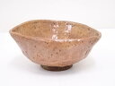【中古】【茶道具】古物 赤楽変形茶碗【送料無料】茶道 抹茶 おしゃれ 抹茶茶碗 抹茶碗 和食器 レトロ 茶器 骨董 茶わん 茶会 茶の湯 楽焼