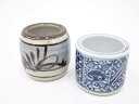 【中古】【茶道具】染付鉄絵蓋置2点セット【送料無料】蓋置き 茶道 道具 茶道具 おしゃれ ふたおき 茶器 抹茶 骨董 お茶 台 茶会 茶席 茶事 茶の湯