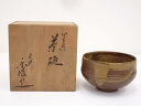 【中古】【茶道具】京焼 楽峰造 伊羅保茶碗【送料無料】茶道 抹茶 おしゃれ 抹茶茶碗 抹茶碗 和食器 レトロ 茶器 骨董 茶わん 茶会 茶の湯 1月 10月 秋 冬