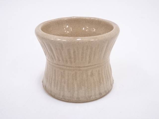 【中古】【茶道具】萩焼　大和松緑造　束ね紫蓋置【送料無料】蓋置き 茶道 道具 茶道具 おしゃれ ふたおき 茶器 抹茶 骨董 お茶 台 茶会 茶席 茶事 茶の湯