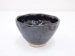 【中古】【茶道具】黒釉茶碗【送料無料】[中古 茶道 抹茶 茶道具 おしゃれ 抹茶茶碗 抹茶碗 和食器 レトロ 茶器 茶わん 骨董 茶会 茶の湯]