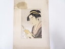 【中古】【タイムセール40%オフ】【書画】喜多川歌磨 木挽町新やしき 小伊勢屋おちゑ 手摺浮世絵版画【送料無料】絵画 書 おしゃれ アート 芸術 年中掛け イン...