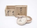 【中古】【香道】京焼 四代真清水蔵六造 鹿苑香合(梶谷宗忍書付)【送料無料】茶道具 茶道 香道 香道具 おしゃれ かわいい アンティーク インテリア 骨董 茶器...
