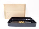 【中古】【漆器】若島量平造　輪島塗黒呂色広蓋【送料無料】[中古 おしゃれ ひろぶた 結納 お盆 トレー 漆塗り お祝い 結婚 賞状 伝統 式典 御祝 骨董 hbot]