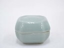 【中古】【香道】京焼 青磁寿字香合【送料無料】茶道具 茶道 香道 香道具 おしゃれ かわいい アンティーク インテリア 骨董 茶器 お香入れ