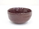【中古】【茶道具】鉄赤釉茶碗【送料無料】茶道 抹茶 おしゃれ 抹茶茶碗 抹茶碗 和食器 レトロ 茶器 骨董 茶わん 茶会 茶の湯