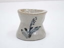 【中古】【茶道具】作家物 呉須草花文蓋置【送料無料】蓋置き 茶道 道具 茶道具 おしゃれ ふたおき 茶器 抹茶 骨董 お茶 台 茶会 茶席 茶事 茶の湯