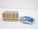 【中古】【香道】京焼 染付扇面 香合【送料無料】茶道具 茶道 香道 香道具 おしゃれ かわいい アンティーク インテリア 骨董 茶器 お香入れ 3月 11月 春...