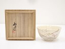 【中古】【茶道具】京焼 松篁造 色絵涛画茶碗(共箱)【送料無料】茶道 抹茶 おしゃれ 抹茶茶碗 抹茶碗 和食器 レトロ 茶器 骨董 茶わん 茶会 茶の湯