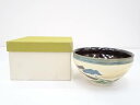 【中古】【茶道具】作家物 色絵遠山茶碗【送料無料】茶道 抹茶 おしゃれ 抹茶茶碗 抹茶碗 和食器 レトロ 茶器 骨董 茶わん 茶会 茶の湯