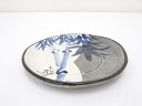 【中古】【陶芸・陶器】京焼 六世清水六兵衛造 染付竹絵皿(共箱)【送料無料】食器 おしゃれ かわいい インテリア レトロ アンティーク プレート 居酒屋 カフェ...